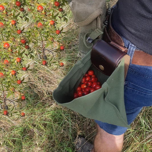 Leather Fruit Picking Foraging Bag